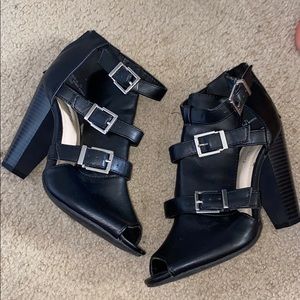 Faux leather booties